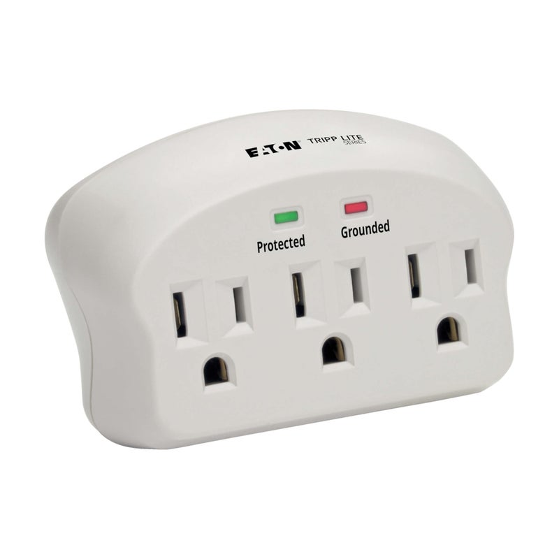 Tripp Lite Eaton Tripp Lite SK3-0 Multi-Plug Wall Outlet Extender Surge Protector, 3 Outlets, 660 Joule Rating, Diagnostic LEDs, Portable Travel Wall Plug, Lifetime Manufacturer's Warranty & $5,000 Insurance - Image 1